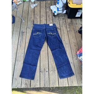 Vintage Enyce Men’s Size 38x34 Wide Leg Baggy Embroidered Blue Y2K